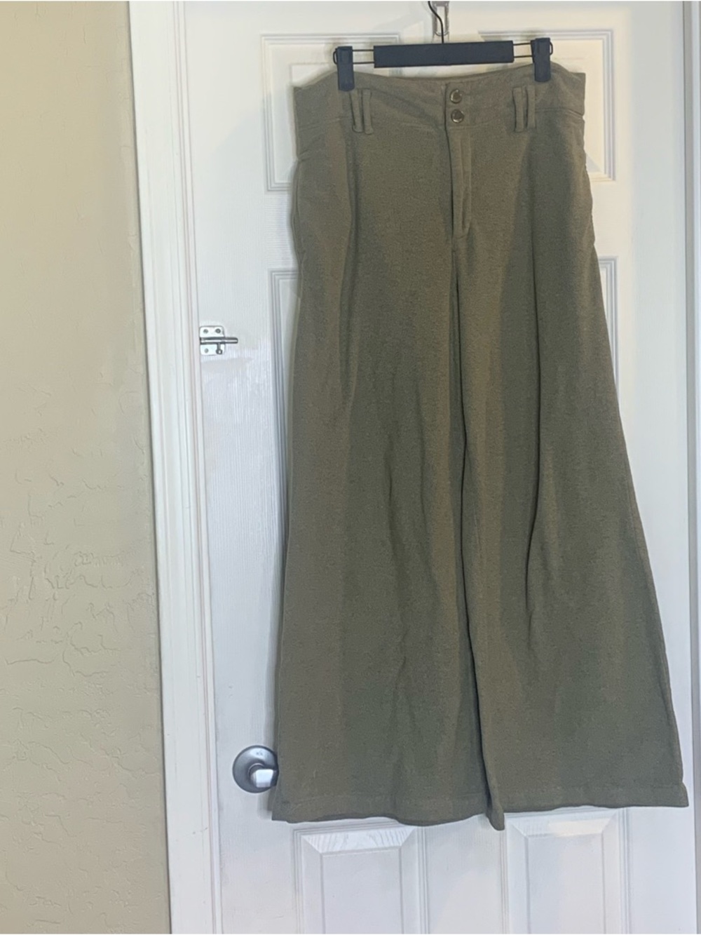 Free People Wide Leg High Rise Pants Olive Gray Size 12 - Picture 3 of 9